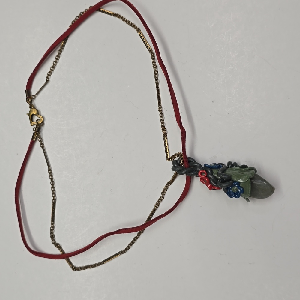 Handmade Clay Floral Necklace